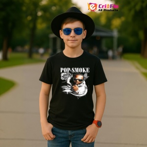 Tricou Pop Smoke, muzica POP, Dama | Barbat | Copii, Culoare Negru - Img 6
