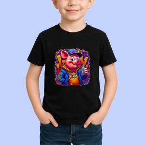 Tricou Porky Pig urban style cu hanorac si text funky Copii | Dama | Barbat Barbat - Img 6