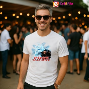Tricou Post Malone - Ice Theme, muzica RAP, Dama | Barbat | Copii - Img 3