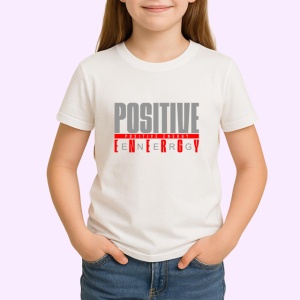 Tricou Pozitive Energy Baterie Rosie, din bumbac 100% , tricou alb pentru Copii | Dama | Barbat