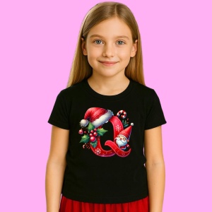 Tricou Q Litere Craciun Cu Spiridus Si Caciula Mos, din bumbac 100% Copii | Dama | Barbat - Img 2