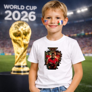 Tricou Rafael Leao World Cup Fifa 2026 V5, din bumbac 100%, tricou alb, Copii | Dama | Barbat - Img 5