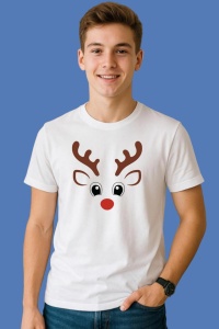 Tricou Ren Cu Ochelari Too Cool For Yule, din bumbac 100%, tricou alb, Copii | Dama | Barbat - Img 3