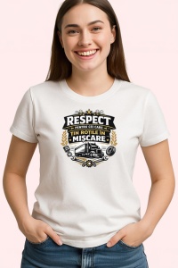 Tricou Respect Rotile In Miscare Camion Gri V2, din bumbac 100% , tricou alb pentru Dama | Barbat - Img 2