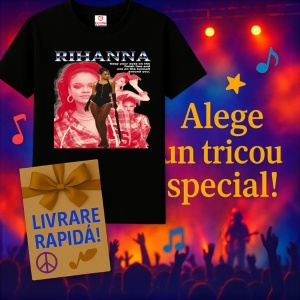 Tricou Rihanna, muzica Pop, Dama | Barbat | Copii, Culoare Negru - Img 7