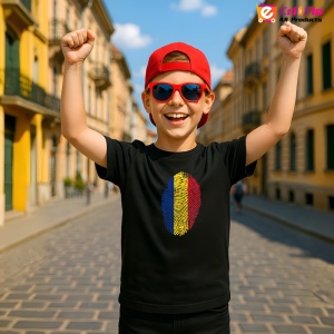 Tricou Romania ADN tricolor 2 Negru |Colectia Tricouri Romania - Img 2
