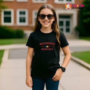 Tricou Romania oras Bucuresti Negru |Colectia Tricouri Romania - Img 8