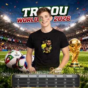 Tricou Ronaldo Nazario Brazil World Cup Fifa 2026 V9, din bumbac 100%, tricou negru, Copii | Dama | Barbat - Img 6