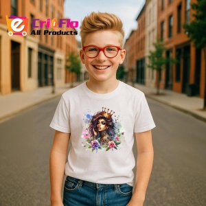 Tricou royal crown girl roses tattoo art, fata cu coroana regala si tatuaj trandafiri, Copii | Dama | Barbat - Img 7