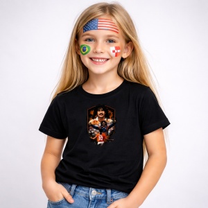 Tricou Ruud Gullit Netherlands World Cup Fifa 2026 V5, din bumbac 100%, tricou negru, Copii | Dama | Barbat - Img 2