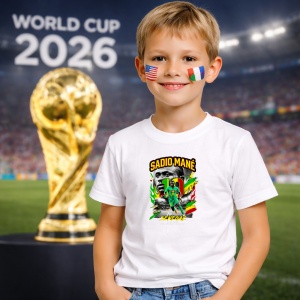 Tricou Sadio Mane Senegal World Cup Fifa 2026, din bumbac 100%, tricou alb, Copii | Dama | Barbat - Img 5