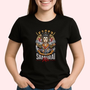 Tricou Samurai fata Negru, Copii | Dama | Barbat
