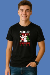 Tricou Santa And Snowman Christmas, din bumbac 100% Copii | Dama | Barbat - Img 3