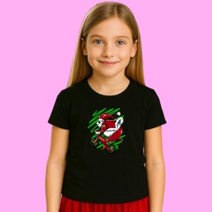 Tricou Santa On Bicycle, din bumbac 100% Copii | Dama | Barbat