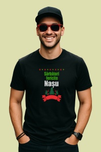Tricou Sarbatori Fericite Nasu Verde Brad, din bumbac 100%, tricou negru, Dama | Barbat