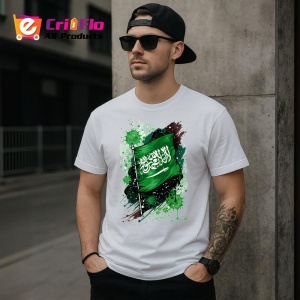 Tricou Saudi Arabia Steag Splash Art, Copii | Dama | Barbat - Img 5