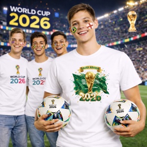 Tricou Saudi Arabia World Cup 2026 Fifa V2, din bumbac 100%, tricou alb, Copii | Dama | Barbat - Img 7
