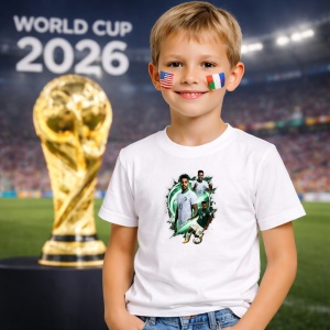 Tricou Saudi Arabia World Cup Fifa 2026 V4, din bumbac 100%, tricou alb, Copii | Dama | Barbat - Img 5