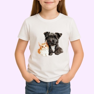 Tricou Schnauzer Miniatural negru si pisica portocalie legatura stransa Copii | Dama | Barbat Barbat - Img 4