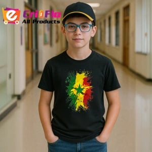 Tricou Senegal Steag Splash Art, Copii | Dama | Barbat, culoare negru - Img 10