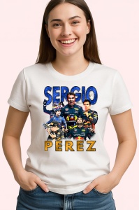 Tricou Sergio Perez Colaj Pilot Red Bull Echipa Formula 1, Copii | Dama | Barbat - Img 4