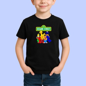 Tricou Sesame street emisiune educativa cu papusi colorate si personaje haioase, Copii | Dama | Barbat , tricou negru - Img 2