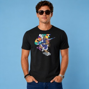 Tricou Shaquille O'Neal Dunk Basketball Urban Paint Splash Art, din bumbac 100%, tricou negru, Copii | Dama | Barbat - Img 3