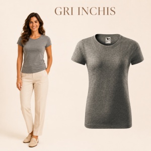 Tricou simplu damă, clasic lejer basic pentru femei | 44 de culori disponibile XS - 2XL - Img 12