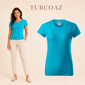 Tricou simplu damă, clasic lejer basic pentru femei | 44 de culori disponibile XS - 2XL - Img 42