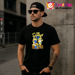Tricou Simpson familia mare adunata pe canapea in scena comica animata, Copii | Dama | Barbat , tricou negru - Img 11