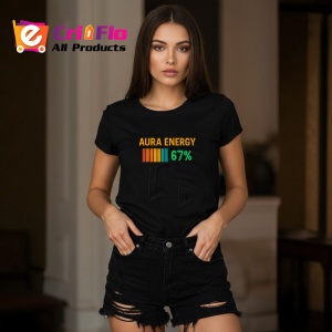 Tricou SIX SEVEN 67 Aura Energie Clasica, din bumbac 100%, tricou negru, Copii | Dama | Barbat - Img 3