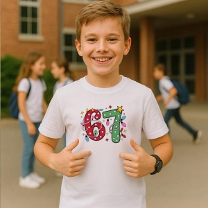 Tricou SIX SEVEN 67 Bomboane Colorate, din bumbac 100%, tricou alb, Copii | Dama | Barbat - Img 2
