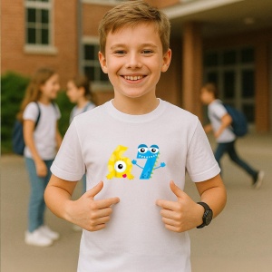 Tricou SIX SEVEN 67 Cute Numbers Friends, din bumbac 100%, tricou alb, Copii | Dama | Barbat - Img 2