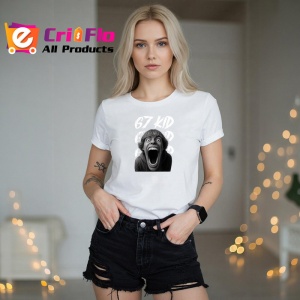 Tricou SIX SEVEN 67 Horror Scream Face, din bumbac 100%, tricou alb, Copii | Dama | Barbat - Img 3