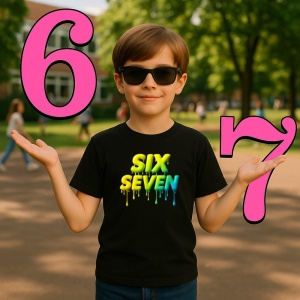 Tricou SIX SEVEN 67 Logo Drip Verde, din bumbac 100%, tricou negru, Copii | Dama | Barbat - Img 2