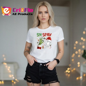 Tricou SIX SEVEN 67 Mana Craciun Clasica, din bumbac 100%, tricou alb, Copii | Dama | Barbat - Img 3