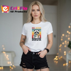 Tricou SIX SEVEN 67 Raton Bruh Retro, din bumbac 100%, tricou alb, Copii | Dama | Barbat - Img 3