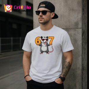 Tricou SIX SEVEN 67 Soarece Amuzant, din bumbac 100%, tricou alb, Copii | Dama | Barbat - Img 3