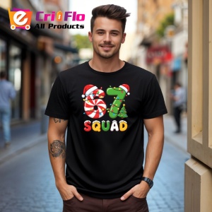 Tricou SIX SEVEN 67 Squad Craciun, din bumbac 100%, tricou negru, Copii | Dama | Barbat - Img 2