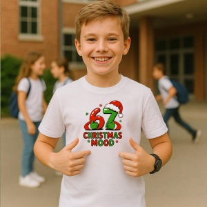 Tricou SIX SEVEN 67 Stare De Craciun, din bumbac 100%, tricou alb, Copii | Dama | Barbat
