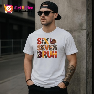 Tricou SIX SEVEN 67 Textura Toamna, din bumbac 100%, tricou alb, Copii | Dama | Barbat - Img 2