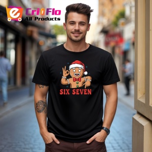 Tricou SIX SEVEN 67 Turta Dulce Craciun 3, din bumbac 100%, tricou negru, Copii | Dama | Barbat - Img 3