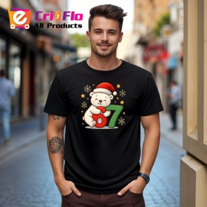 Tricou SIX SEVEN 67 Ursulet Iarna, din bumbac 100%, tricou negru, Copii | Dama | Barbat - Img 2