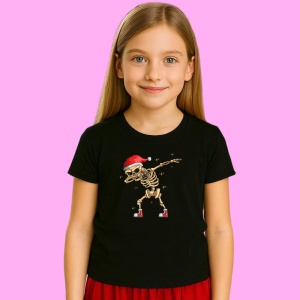 Tricou Skeleton Dab Santa, din bumbac 100% Copii | Dama | Barbat