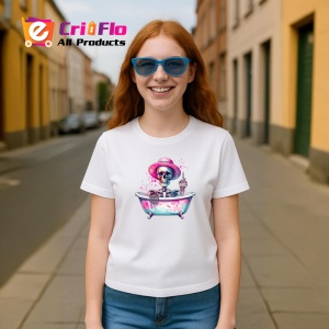 Tricou skeleton in bathtub hat, schelet in cada cu palarie, Copii | Dama | Barbat - Img 9