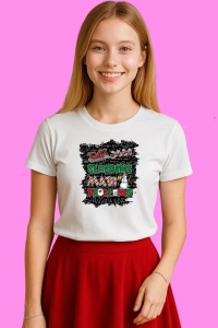 Tricou Sleighing Problems Christmas Meme Santa Sunglasses, din bumbac 100%, tricou alb, Copii | Dama | Barbat - Img 3