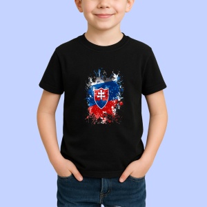 Tricou Slovakia Steag Splash Art, Copii | Dama | Barbat, culoare negru - Img 3