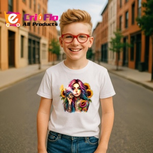 Tricou smoking girl floral tattoo, fata care fumeaza cu tatuaj floral, Copii | Dama | Barbat - Img 7