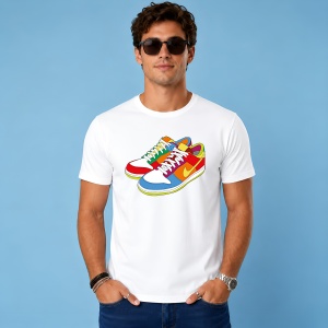 Tricou Sneakers Color Block Retro Vibe Urban Street Culture Design, din bumbac 100% Copii | Dama | Barbat
