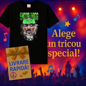 Tricou Snoop Dogg - Cigar Meme Style, muzica Rap, Dama | Barbat | Copii, Culoare Negru - Img 15